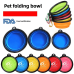 Black frame foldable silicone dog bowl portable pet food utensil pet foldable bowl cat bowl dog bowl pet bowl