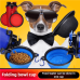 Black frame foldable silicone dog bowl portable pet food utensil pet foldable bowl cat bowl dog bowl pet bowl