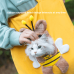 Small bee animal shape pet outing bag with exposed head shoulder bag kitten milk dog portable cat bag pet backpack