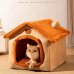 Cat and dog house bed for winter warmth for small dogs and cats in all seasons, washable dog house and cat bed, pet supplies