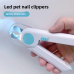 New pet grooming cleaning products LED light anti-blood cat nail grinder pet nail clippers nail scissors