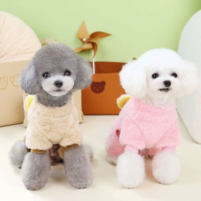 Dog clothes autumn and winter new pet clothing pet clothes winter thickened 23 backpack bear four-legged fleece