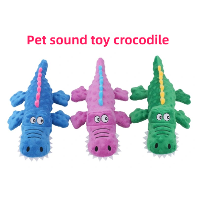 New pet plush toy sounding crocodile molars and bite-resistant cute cartoon dog toys pet supplies